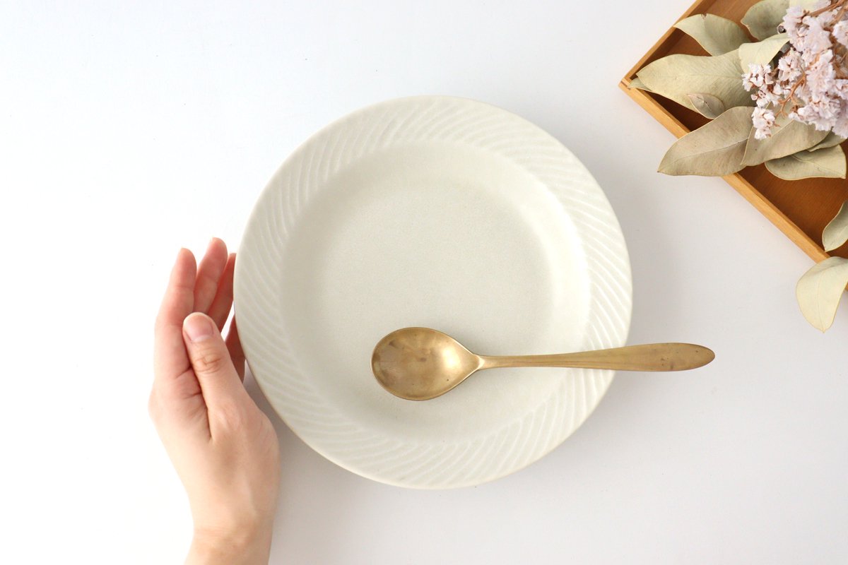Laurel Deep Plate White 21cm/8.3in l Mino Ware