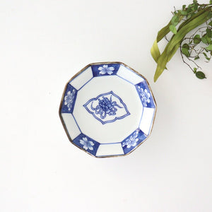 Rinkurou Kiln Decagonal Small Plate Plum and Sakura Pattern | Hasami Ware-TOP