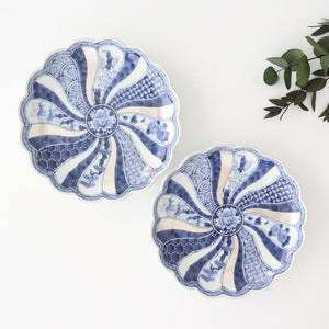Rinkurou Kiln Chrysanthemum Shaped Plate Old Imari Pattern Blue&Silver 16cm/6.29in | Hasami Ware-Detail12