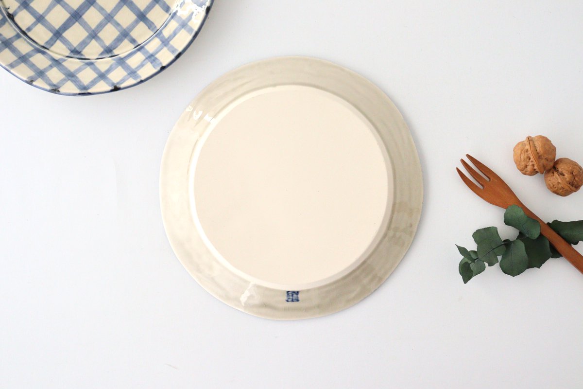 Round Plate Blue Check Pattern | Arita Ware