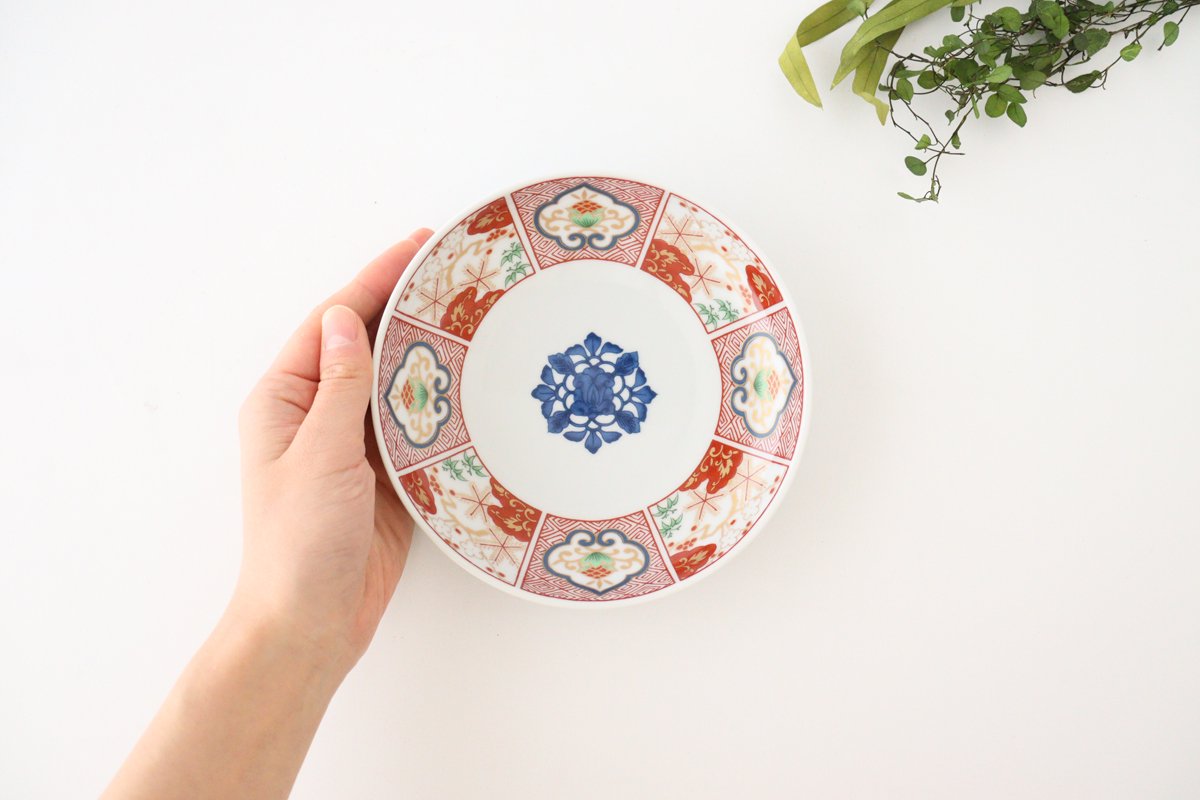 Round Plate Red and Gold 14.8cm/5.8in | Hasami Ware