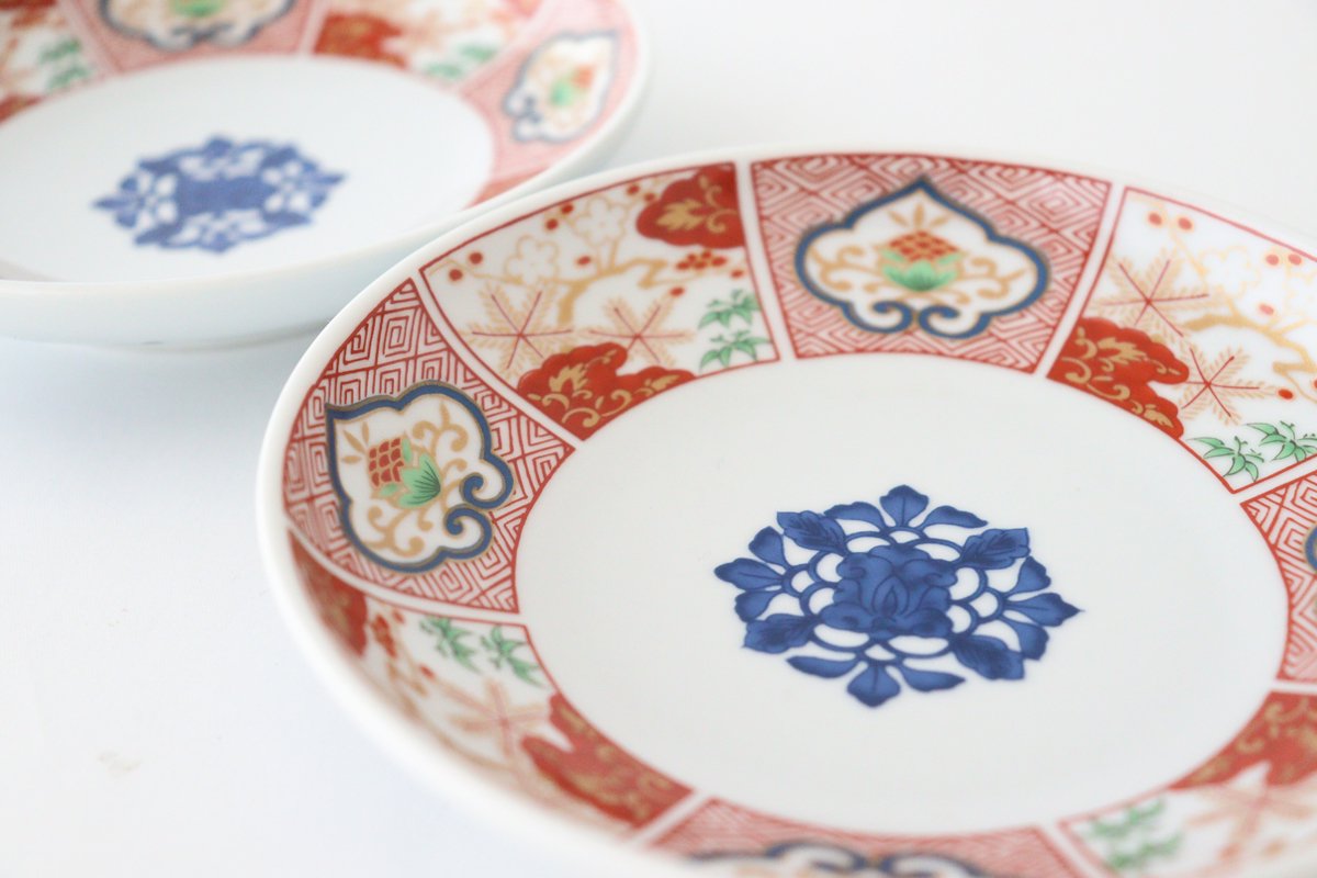 Round Plate Red and Gold 14.8cm/5.8in | Hasami Ware