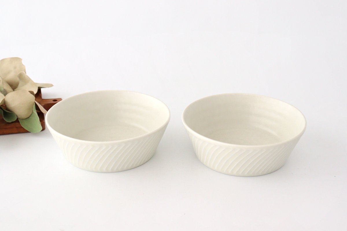 Laurel Bowl White L l Serving Bowl Mino Ware