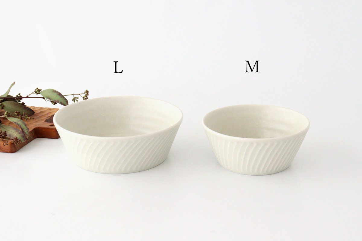 Laurel Bowl White L l Serving Bowl Mino Ware