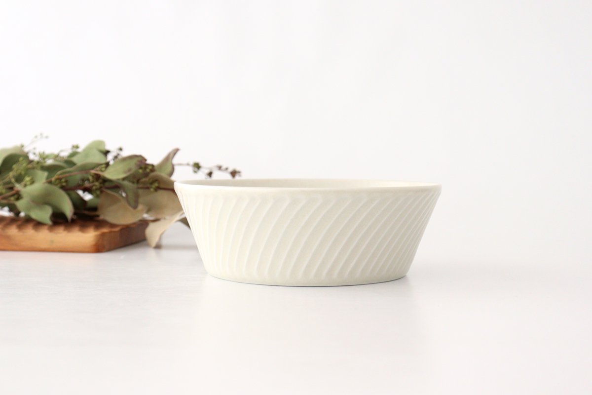 Laurel Bowl White L l Serving Bowl Mino Ware