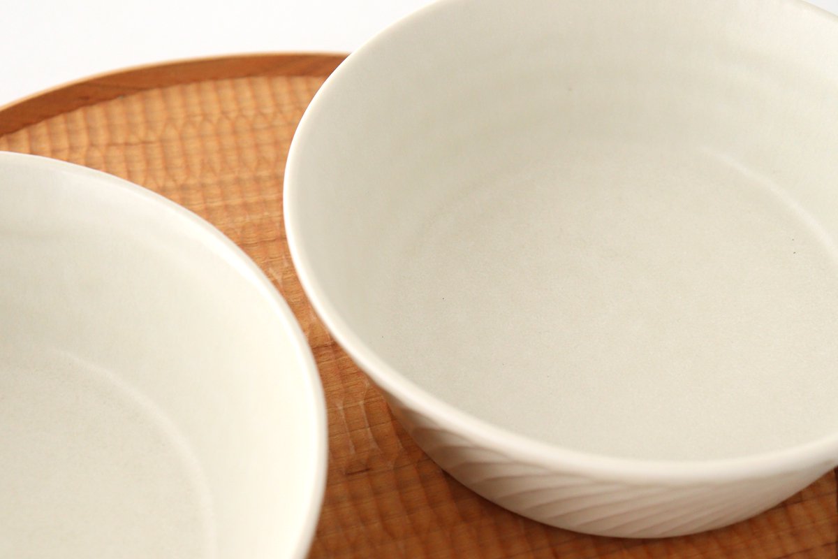 Laurel Bowl White L l Serving Bowl Mino Ware