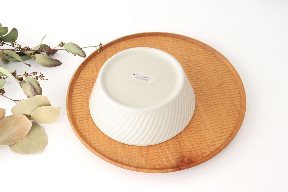 Laurel Bowl White L l Serving Bowl Mino Ware