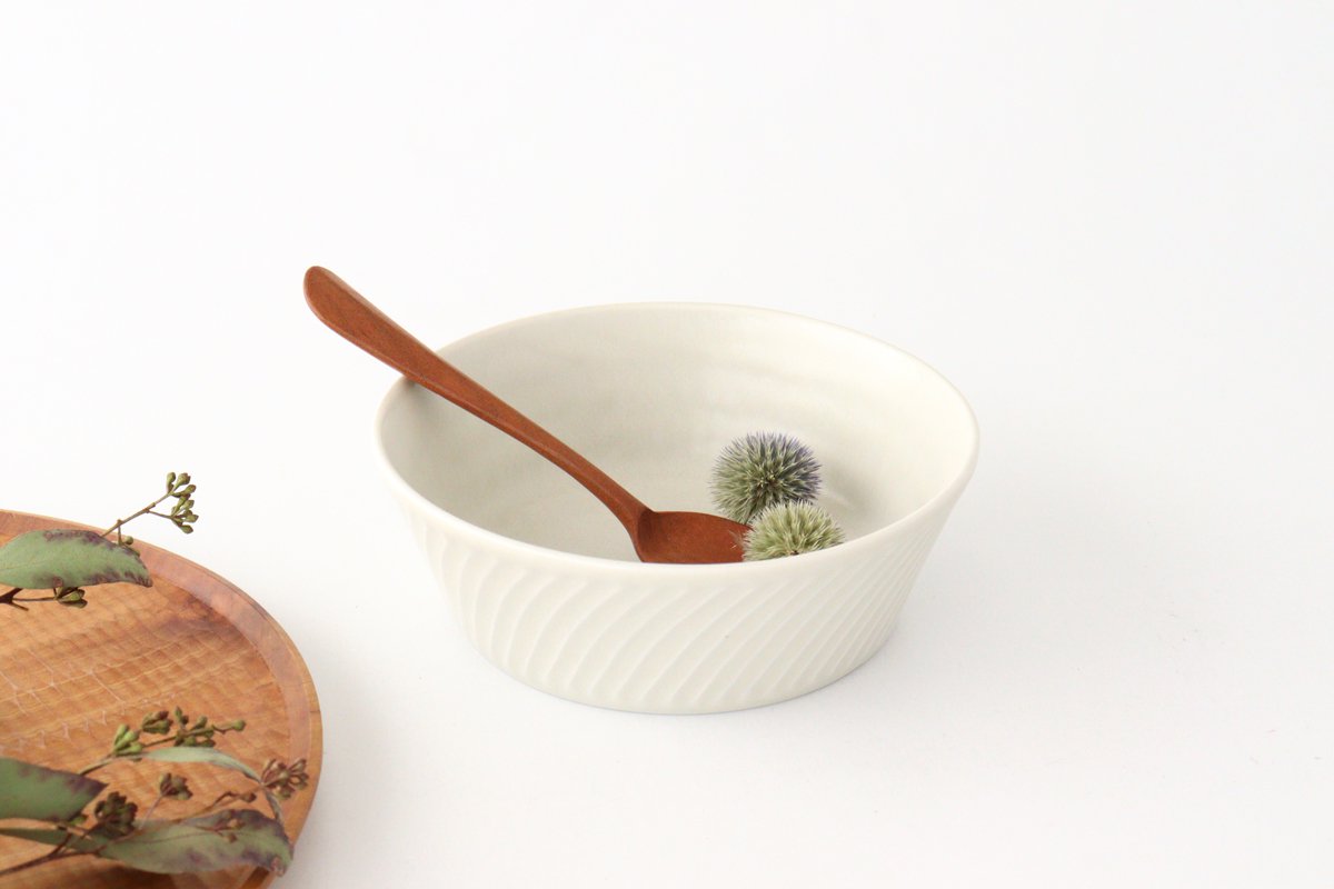 Laurel Bowl White L l Serving Bowl Mino Ware