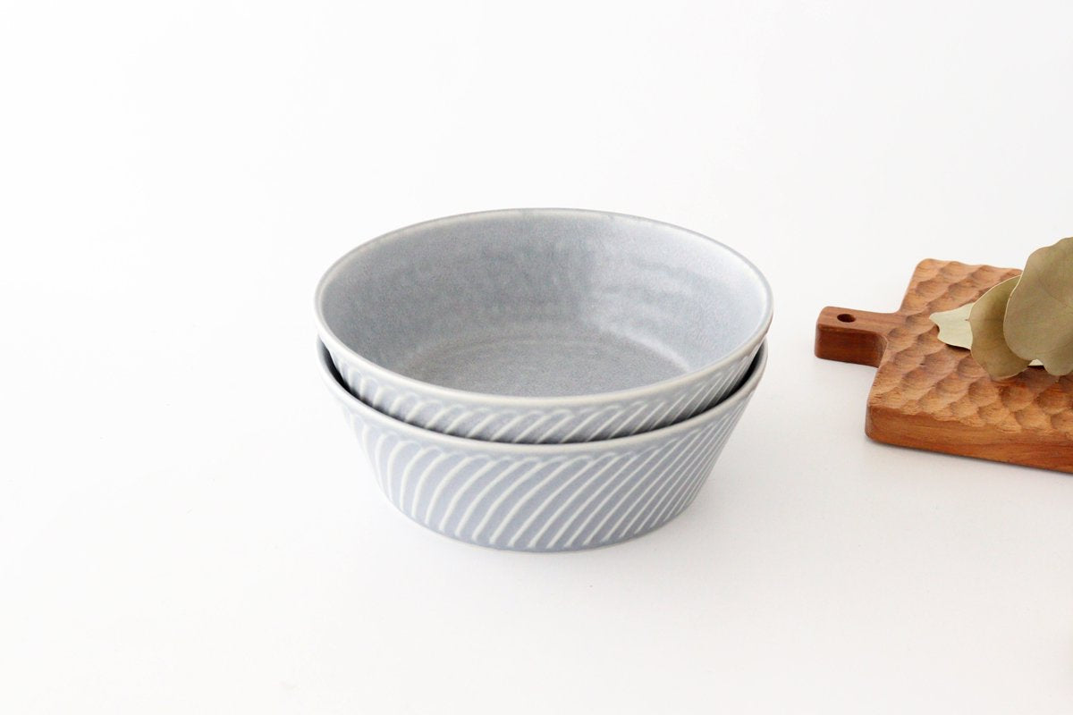 Laurel Bowl Blue L l Serving Bowl Mino Ware