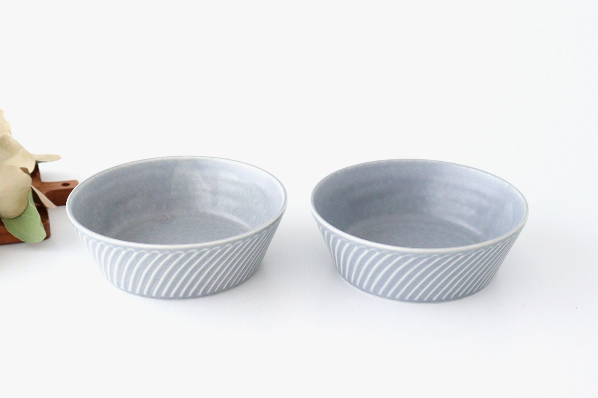 Laurel Bowl Blue L l Serving Bowl Mino Ware