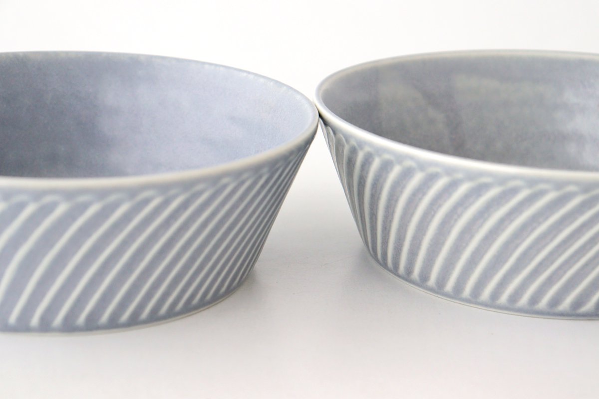 Laurel Bowl Blue L l Serving Bowl Mino Ware