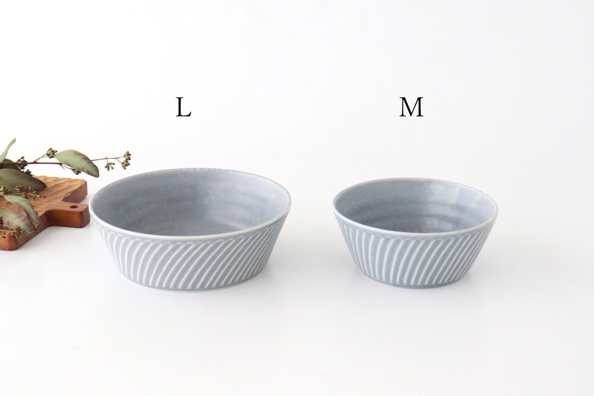 Laurel Bowl Blue L l Serving Bowl Mino Ware