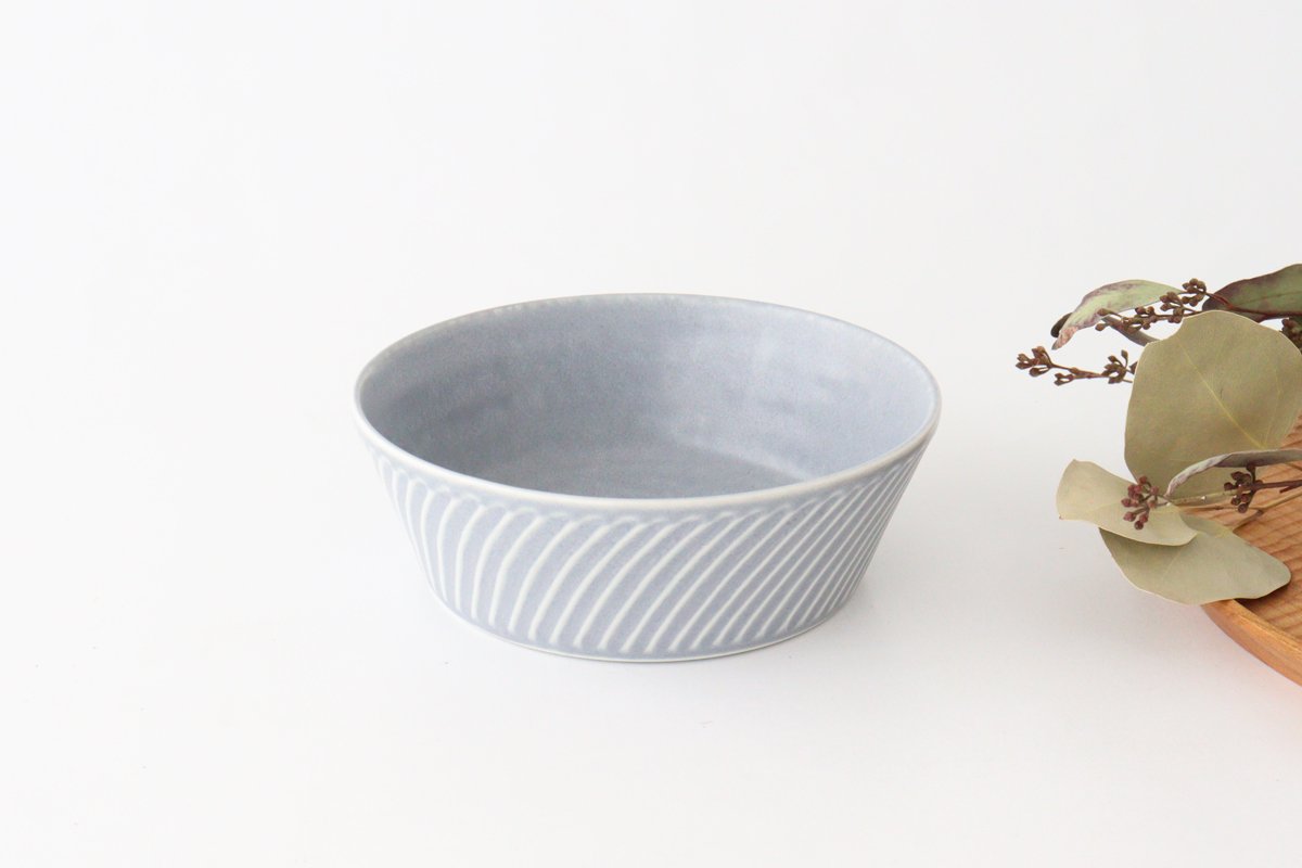 Laurel Bowl Blue L l Serving Bowl Mino Ware