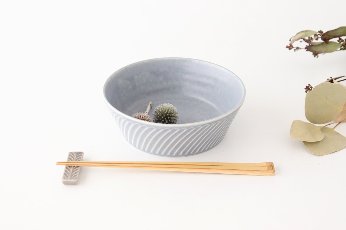 Laurel Bowl Blue L l Serving Bowl Mino Ware