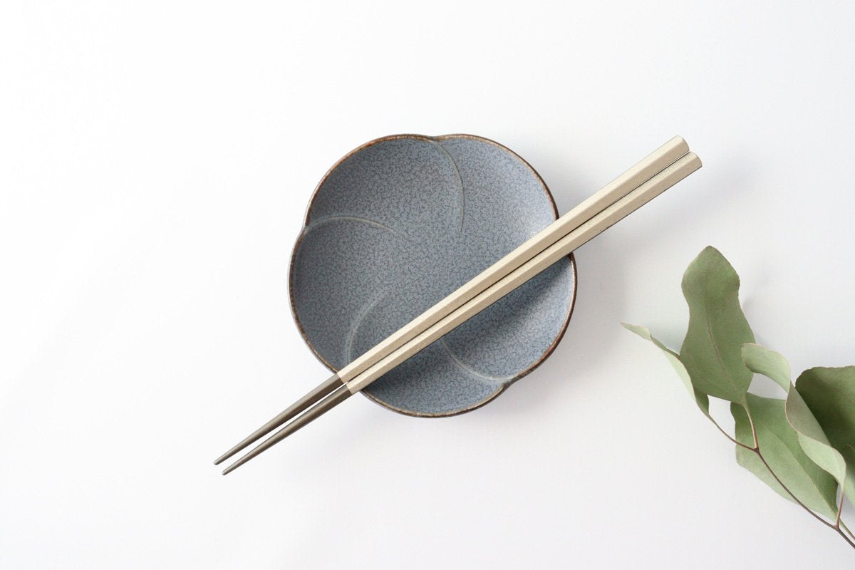KORINDO Pentagonal Chopsticks Wipe Lacquer Black Silver 23.5cm /9.25in