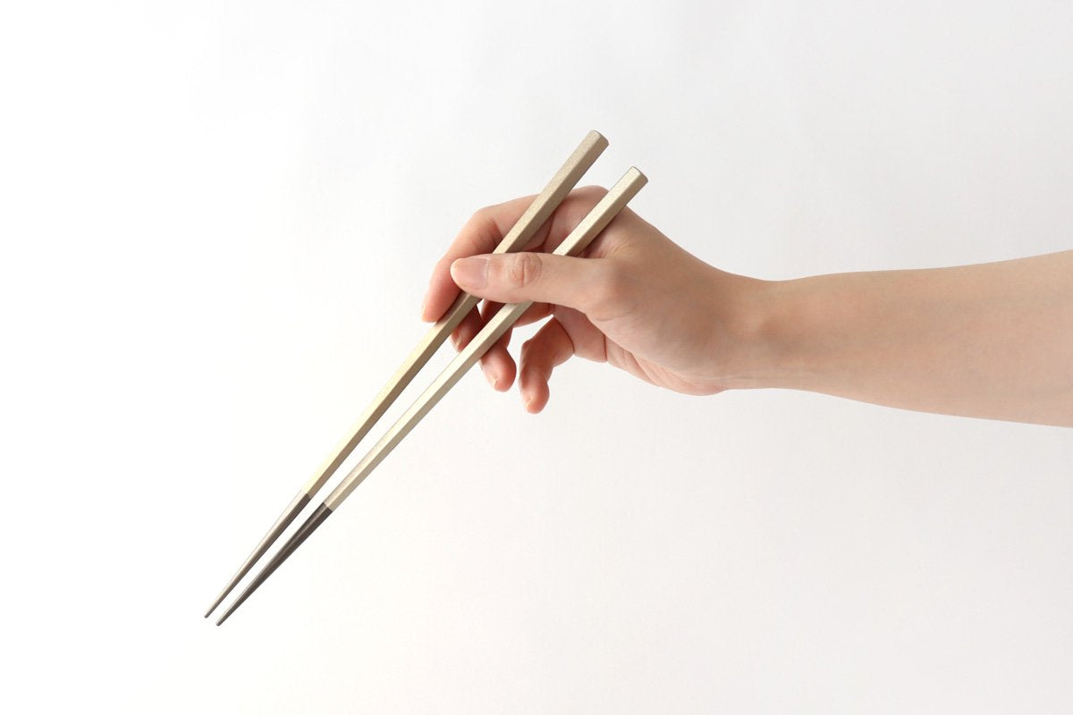 KORINDO Pentagonal Chopsticks Wipe Lacquer Black Silver 23.5cm /9.25in