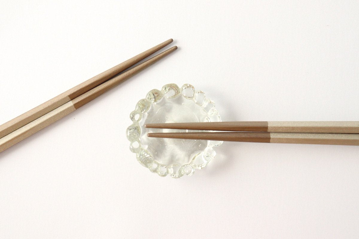 KORINDO Pentagonal Chopsticks Wipe Lacquer White Silver 23.5cm /9.25in