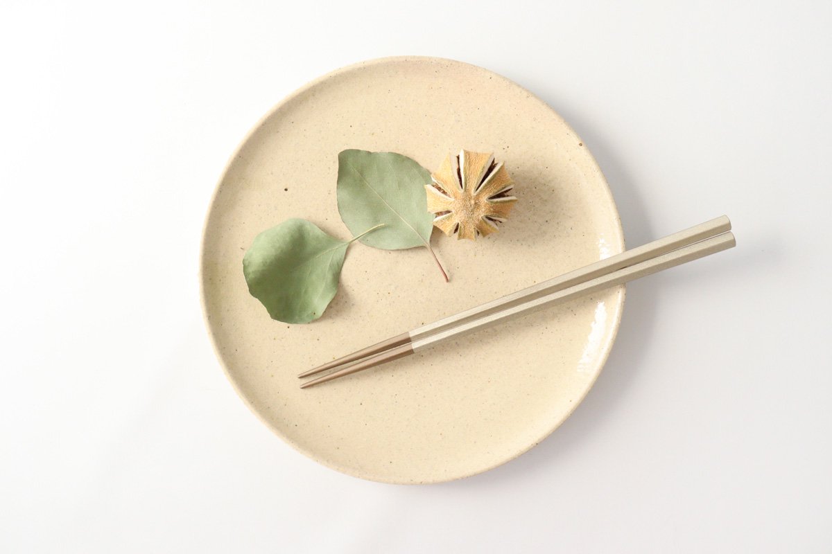 KORINDO Pentagonal Chopsticks Wipe Lacquer White Silver 23.5cm /9.25in