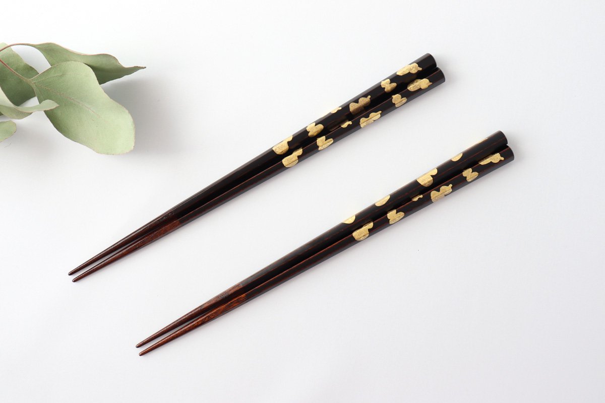 KORINDO Echizen Chopsticks Hexagonal Gold Leaf Rokugon Tame 23.0cm /9.05in