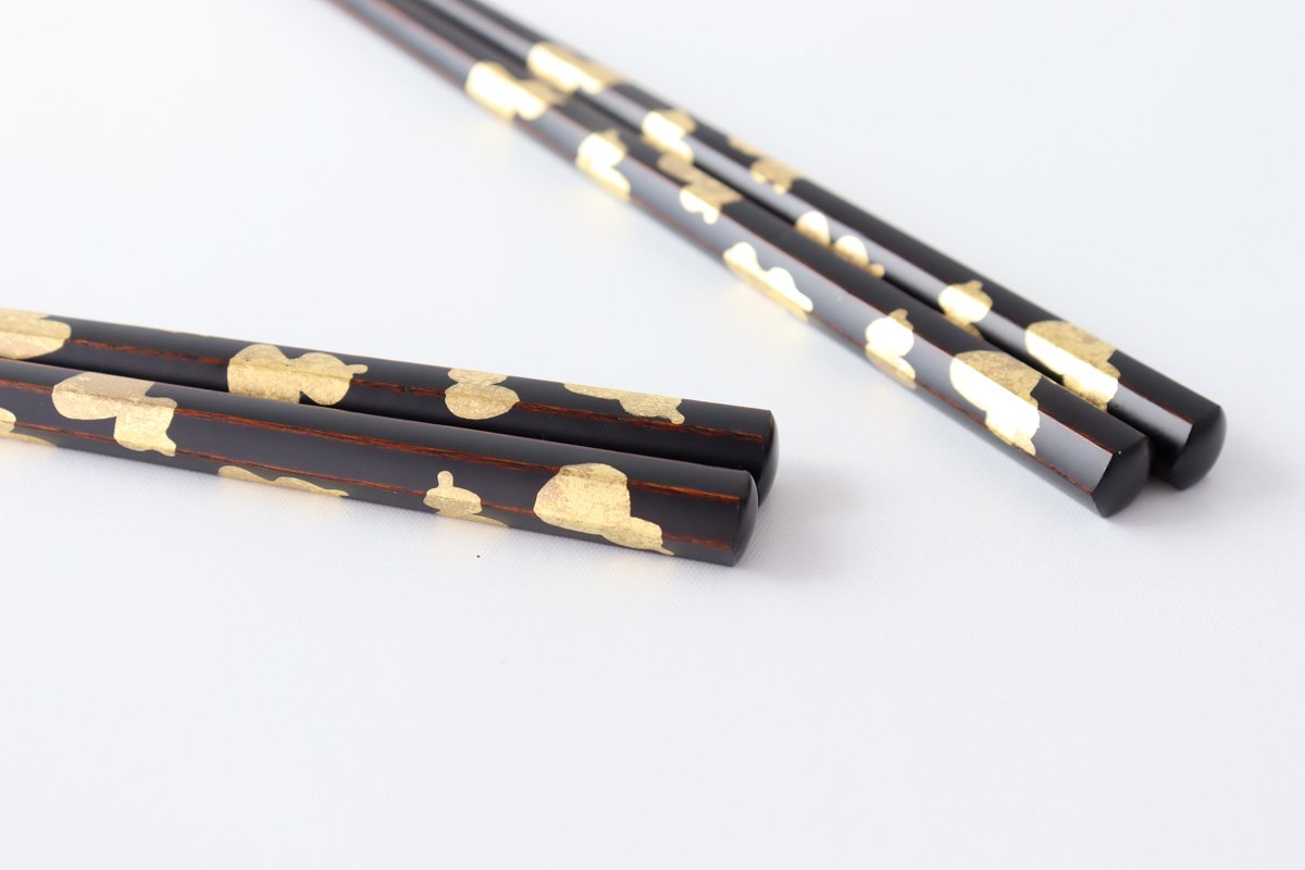 KORINDO Echizen Chopsticks Hexagonal Gold Leaf Rokugon Tame 23.0cm /9.05in