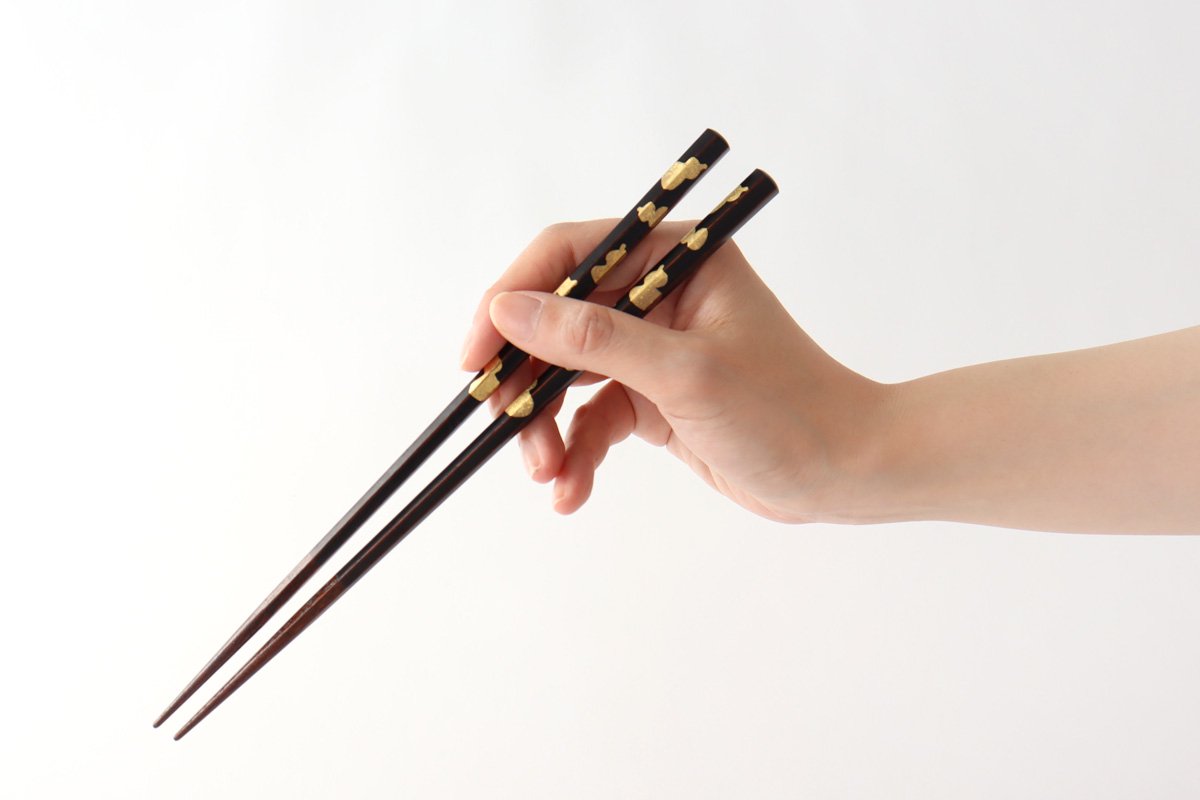 KORINDO Echizen Chopsticks Hexagonal Gold Leaf Rokugon Tame 23.0cm /9.05in