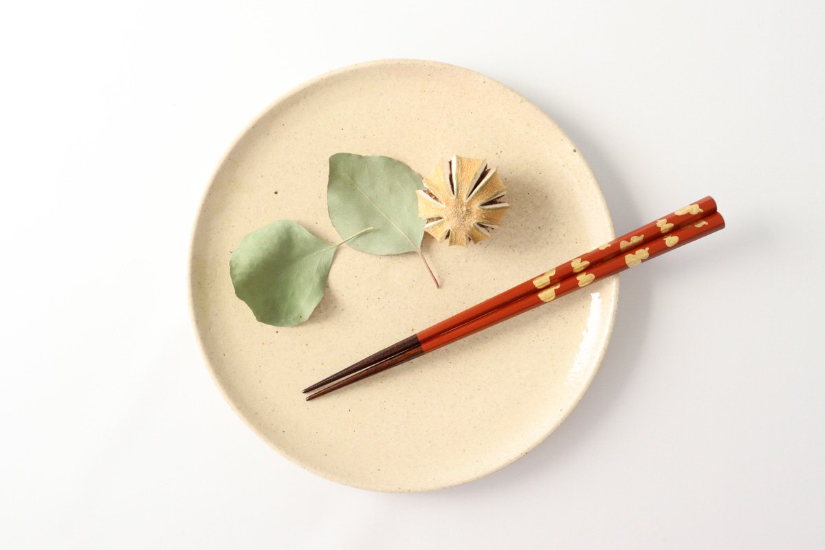 KORINDO Echizen Chopsticks Hexagonal Gold Leaf Six Gourds Washed Red 23.0cm /9.05in
