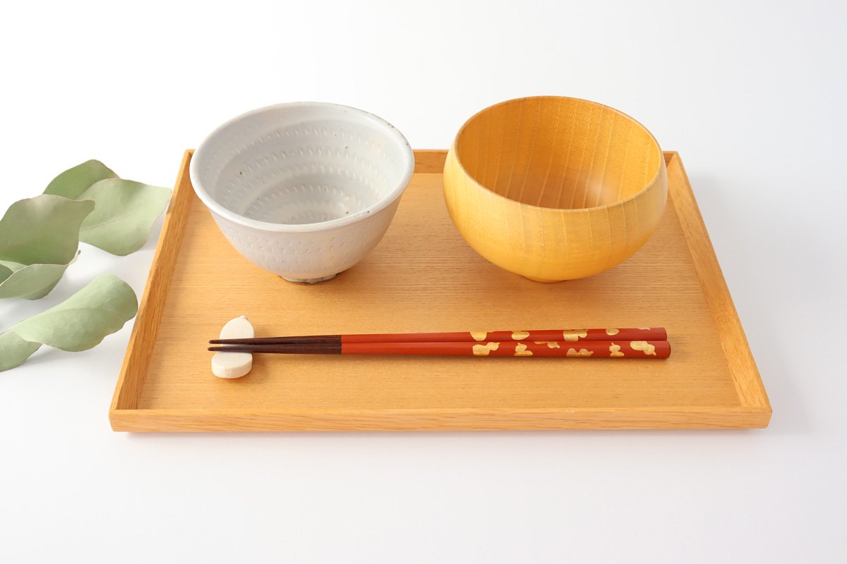 KORINDO Echizen Chopsticks Hexagonal Gold Leaf Six Gourds Washed Red 23.0cm /9.05in