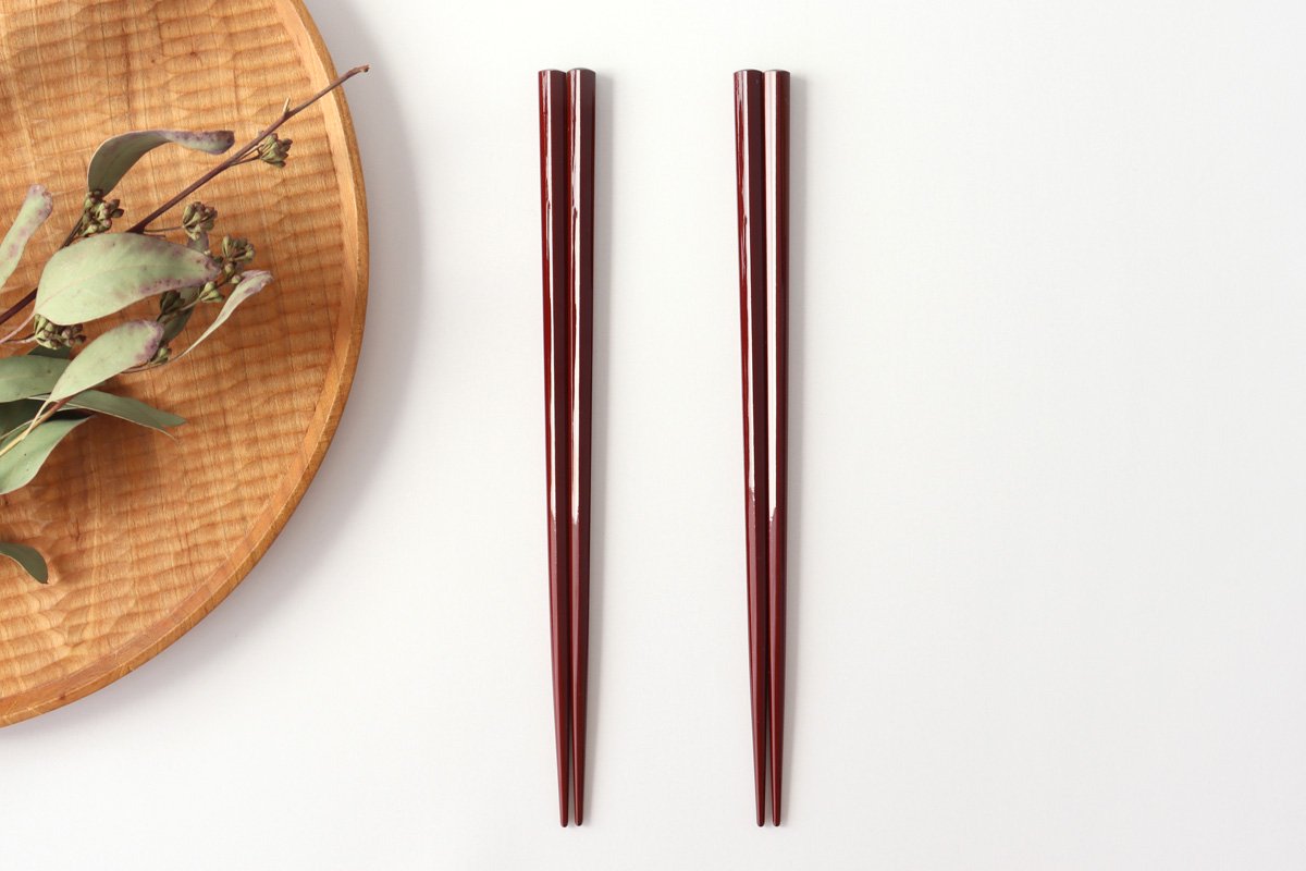 KORINDO Pentagonal Chopsticks Ancient Vermilion 22.5cm /8.85in