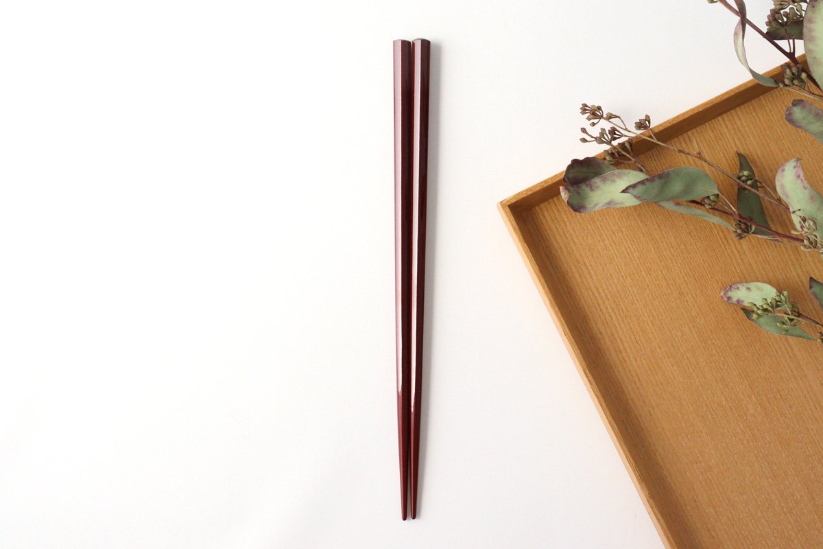 KORINDO Pentagonal Chopsticks Ancient Vermilion 22.5cm /8.85in