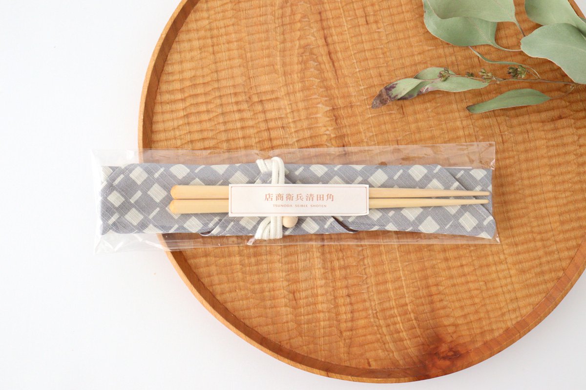 Tsunoda Seibei Shoten Chopsticks Chopstick Bag Set Kagoami 18.0cm /7.08in