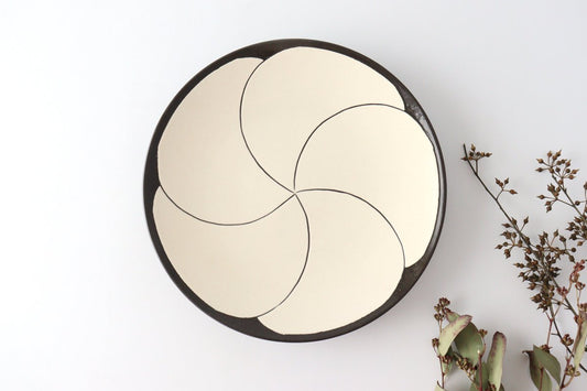 24cm/9.4in Plate Ceramic NEZIRI Plum Hasami Ware-TOP
