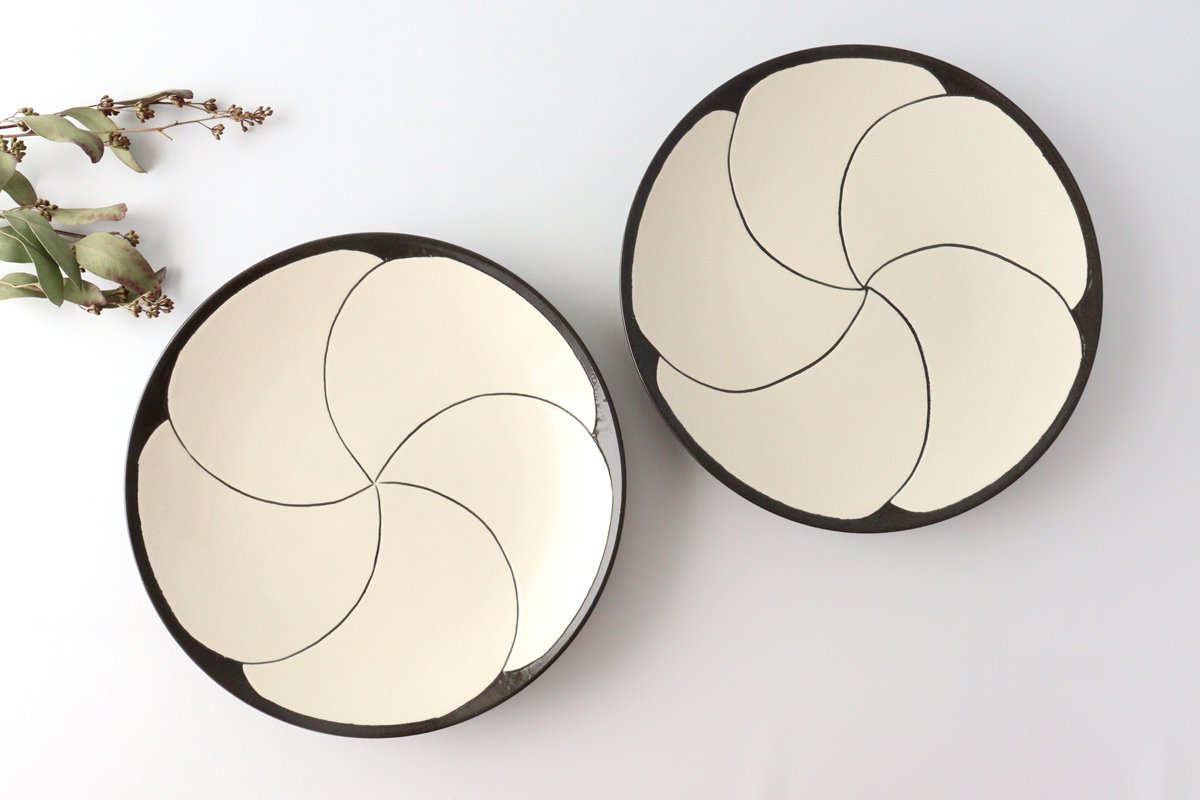 24cm/9.4in Plate Ceramic NEZIRI Plum Hasami Ware