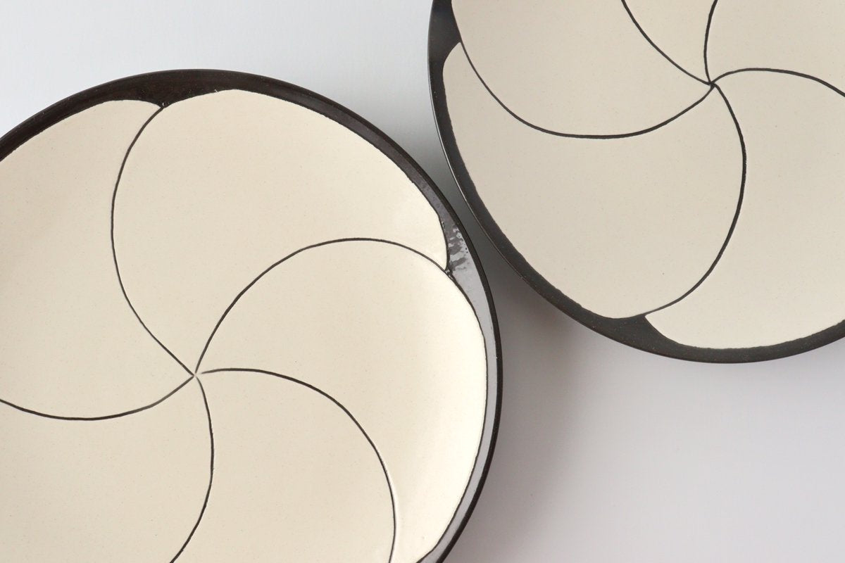 24cm/9.4in Plate Ceramic NEZIRI Plum Hasami Ware