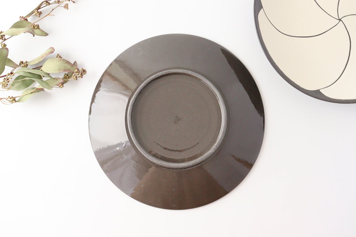 24cm/9.4in Plate Ceramic NEZIRI Plum Hasami Ware