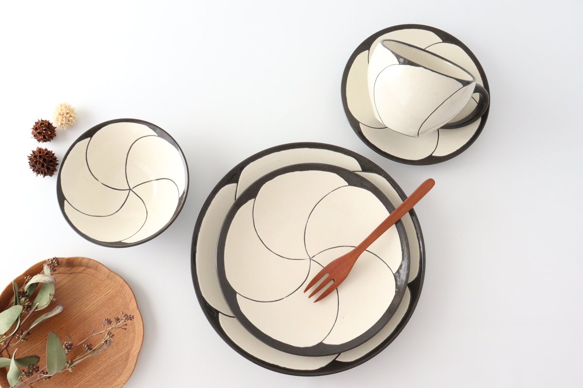 Soup mug pottery NEZIRI plum Hasami ware