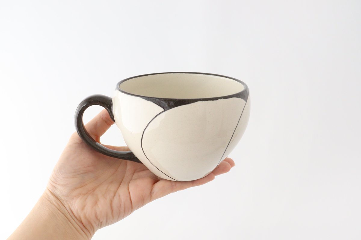 Soup mug pottery NEZIRI plum Hasami ware