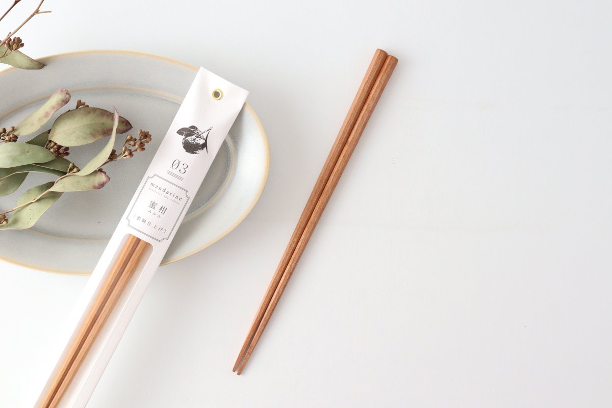 tetoca Fruit Tree Chopsticks Tangerine 23.0-23.2cm /9.05-9.13inch-TOP