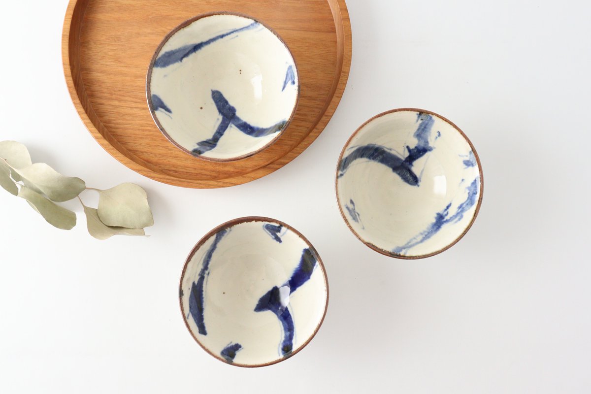 Minami Kiln Annanrakugaki Rice Bowl Gosu | Mino Ware