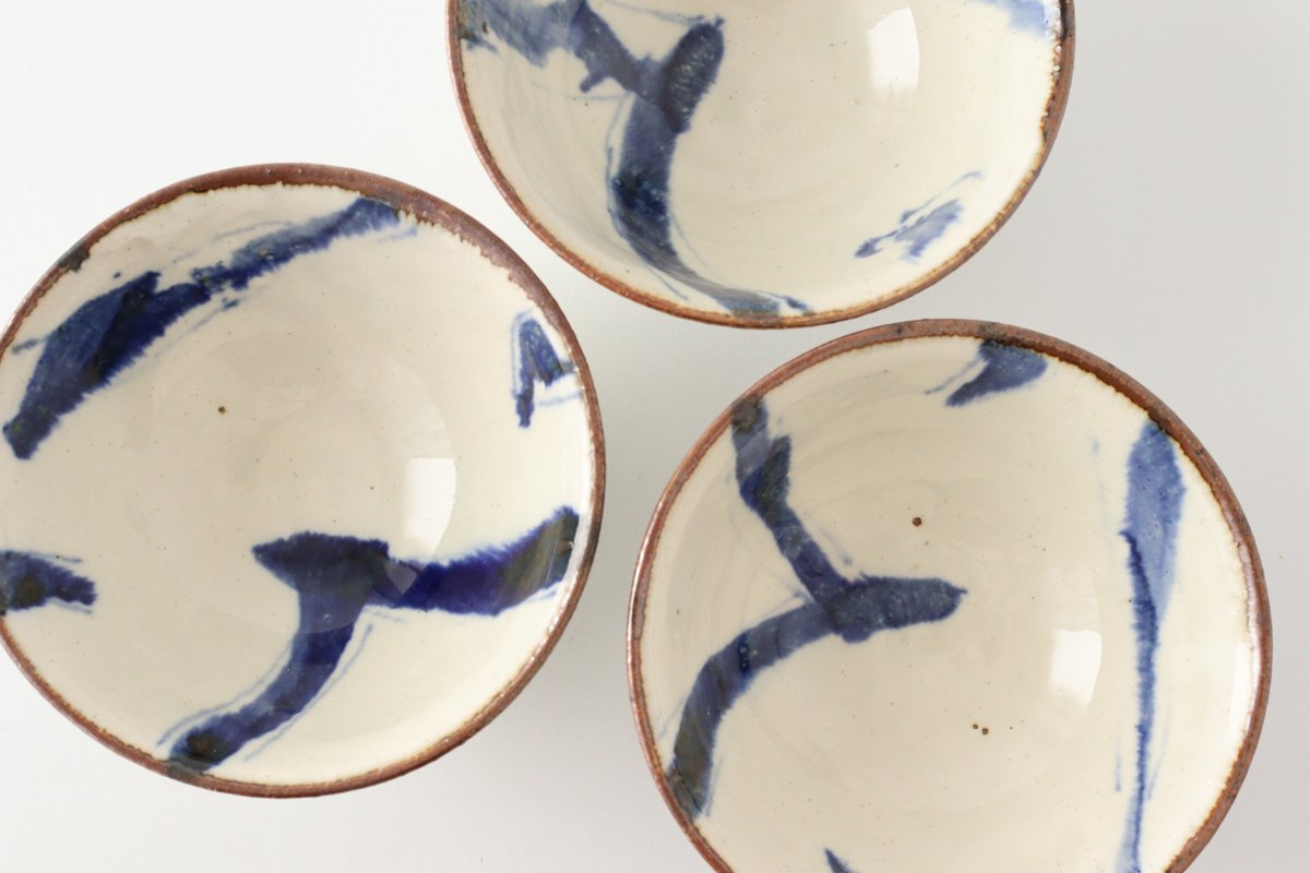 Minami Kiln Annanrakugaki Rice Bowl Gosu | Mino Ware