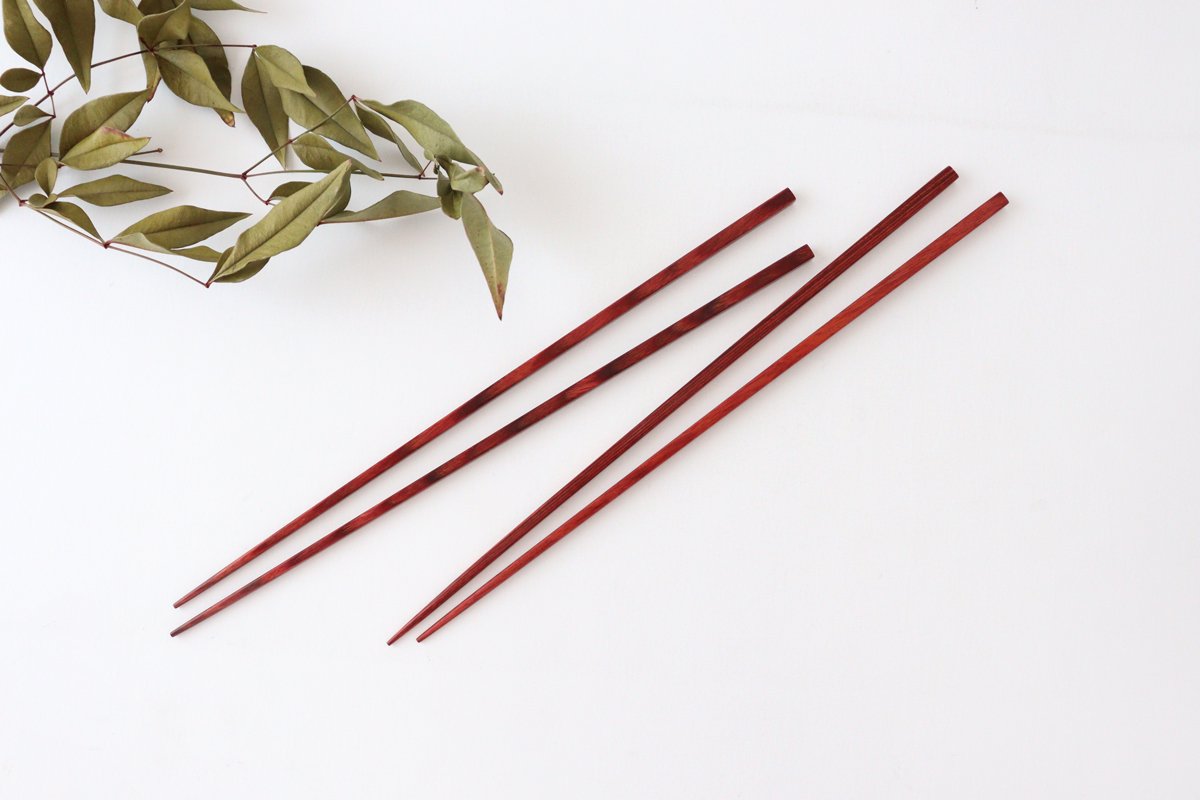 Extra Thin Chopsticks Red 23.5cm /9.25inch