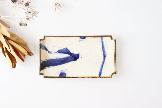 Minami Kiln Rectangle Plate Annanrakugaki | Sushi Plate Mino Ware-TOP