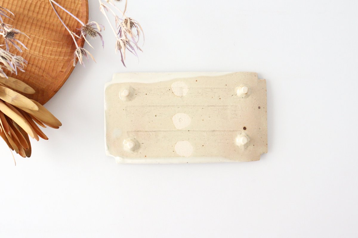 Minami Kiln Rectangle Plate Annanrakugaki | Sushi Plate Mino Ware