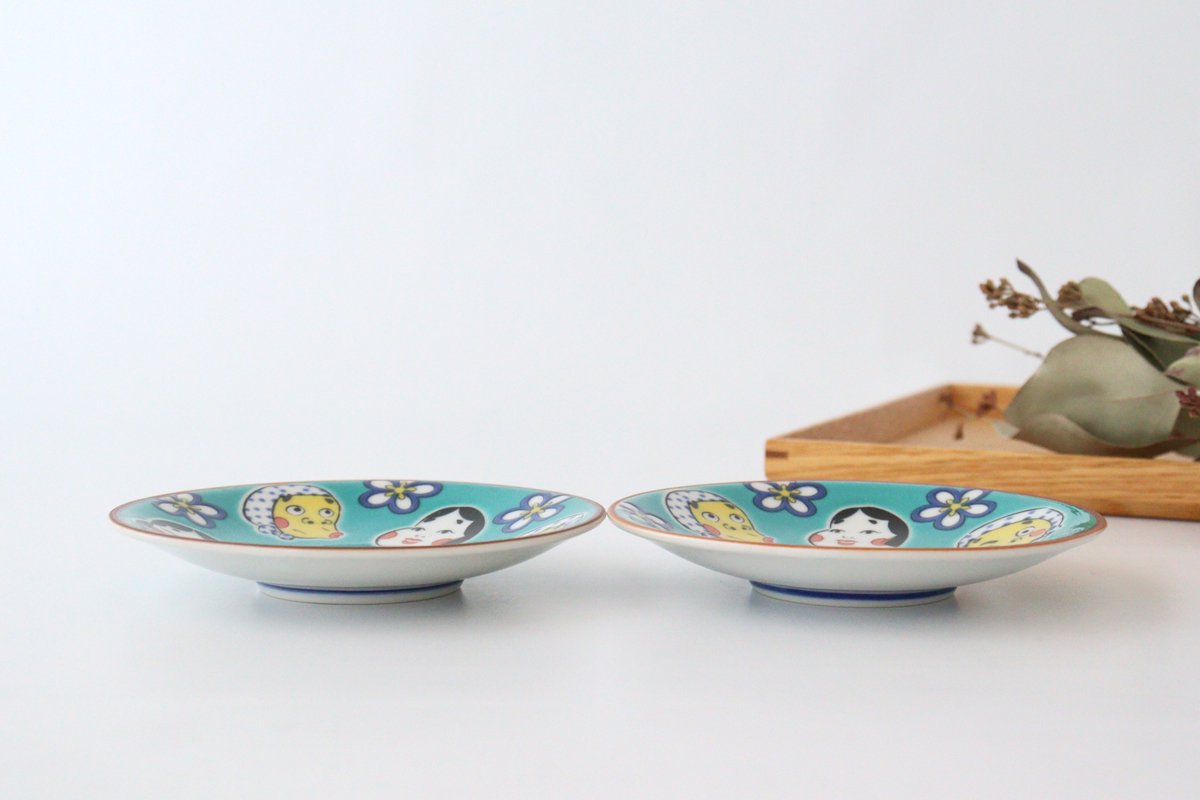 Seikou Kiln Small Plate Hyottoko Okame | Kutani Ware