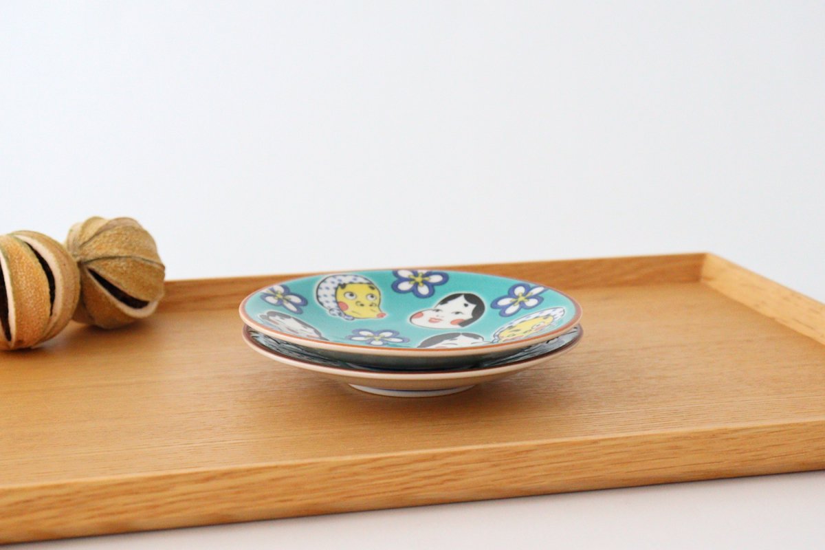 Seikou Kiln Small Plate Hyottoko Okame | Kutani Ware