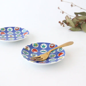 Seikou Kiln Sauce Plate Round Lucky Items Pattern | Kutani Ware-Detail6