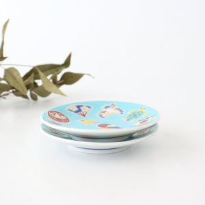 Seikou Kiln Sauce Plate Luckey Charms Light Blue | Kutani Ware-Detail2