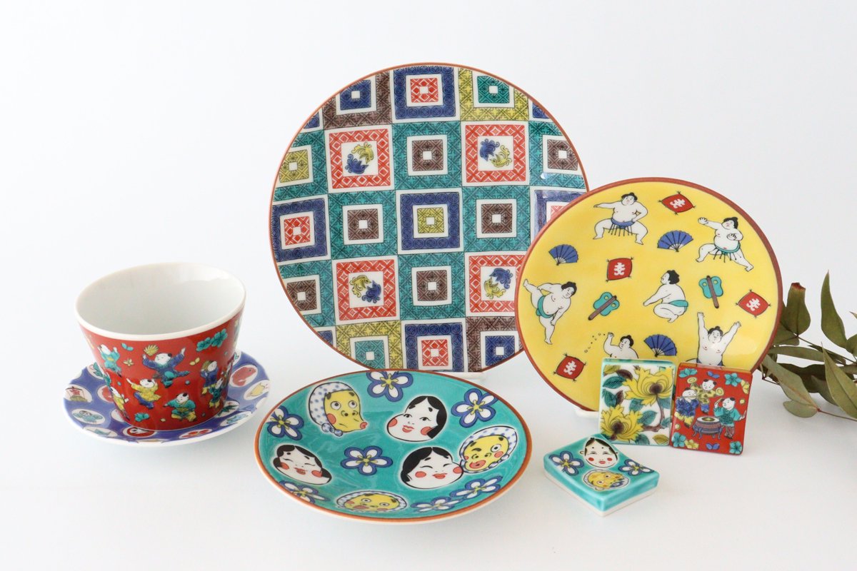 Seikou Kiln Sauce Plate Luckey Charms Light Blue | Kutani Ware-Detail13