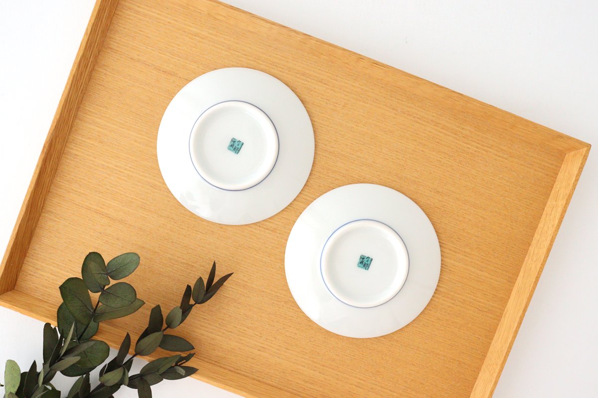 Seikou Kiln Sauce Plate Luckey Charms Light Blue | Kutani Ware
