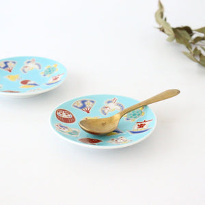 Seikou Kiln Sauce Plate Luckey Charms Light Blue | Kutani Ware-Detail6