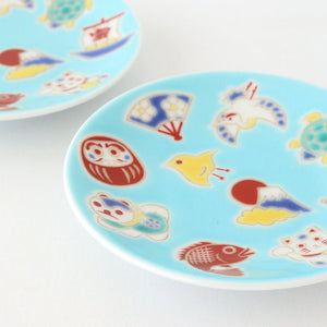 Seikou Kiln Sauce Plate Luckey Charms Light Blue | Kutani Ware-Detail7